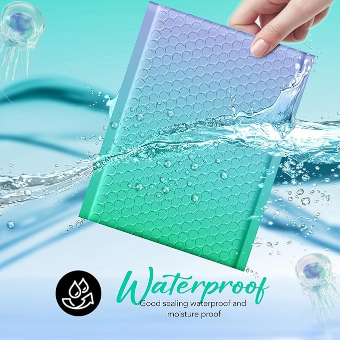 Fuxury Cute Design Bubble Mailers 6x10" 600 Pack Opaque Padded Envelopes Usable Size 6x9" Durable Pattern Bubble Shipping Envelopes for Mailing Jewelry Thick Bubble Padded Mailers Fairyland Green