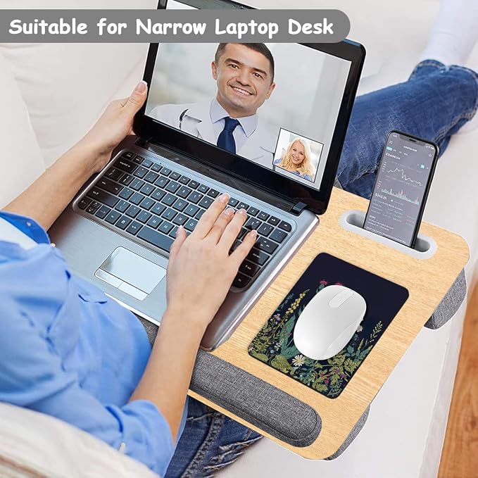 Dapesuom Small Mouse Pad, 6 x 8 Inch Thick Rubber Premium-Textured Non-Slip Portable & Washable Mini Mouse Mat for Women Men Wireless Laptops Keyboard Tray Gaming Work Computer Travel, Elegant Flower