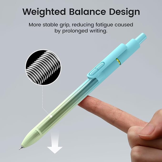 Retractable Gel Pens, 8 Pack Quick-Drying Black Ink with Fidget | 0.7mm Fine Point, Smooth Writing, Long-Lasting Ink, Stress Relief Pens for Journaling, School Office, Gift for Women Men