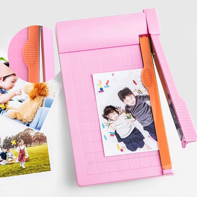 Paper Cutter,Mini Portable Paper Trimmer Card ID Photo Cutting Knife Gridded Photo Trimmer Paper Slicer Paper Cutting Board for Cardstock Scrapbooking