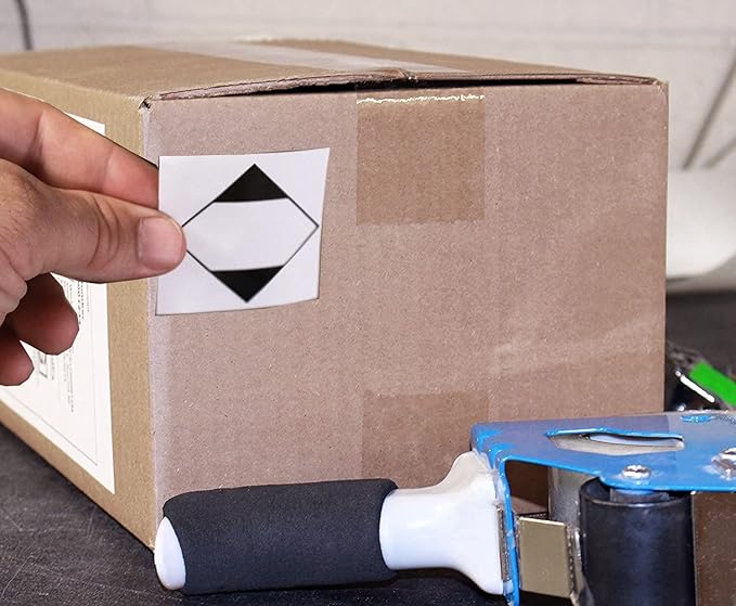500 Pcs Square Ground Ormd Shipping Labels 2"x 2" New 2026 Dangerous Goods Labels for Warehouse Handling Transport Shipping Blank Diamond Limited Quantity Stickers