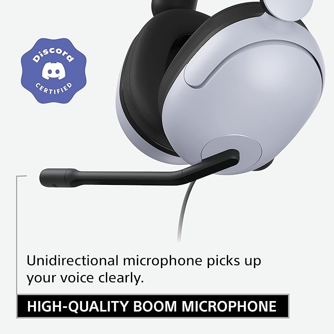 Sony INZONE H3 Wired Gaming Headphones With Mic, PS5 Headphones, Over-Ear, Personalized 360 Spatial Sound, Discord Certified MDR-G300 (White)