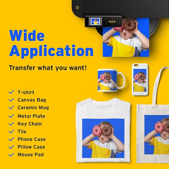 Printers Jack Sublimation Paper 100 Sheets 11" x 17" 120 gsm for Any Epson Sawgrass Inkjet Printer with Sublimation Ink for T-shirt, Ceramic, Mouse Pad, Towel, DIY Unique Gifts