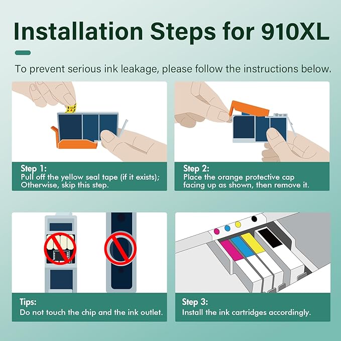 910XL 910 8020 Ink Cartridges Replacement for HP 910 Ink Cartridges Combo Pack Multipack for OfficeJet Pro Series 8020 8015 8035 8025 8010 8018 8028 8022 8030 Printer