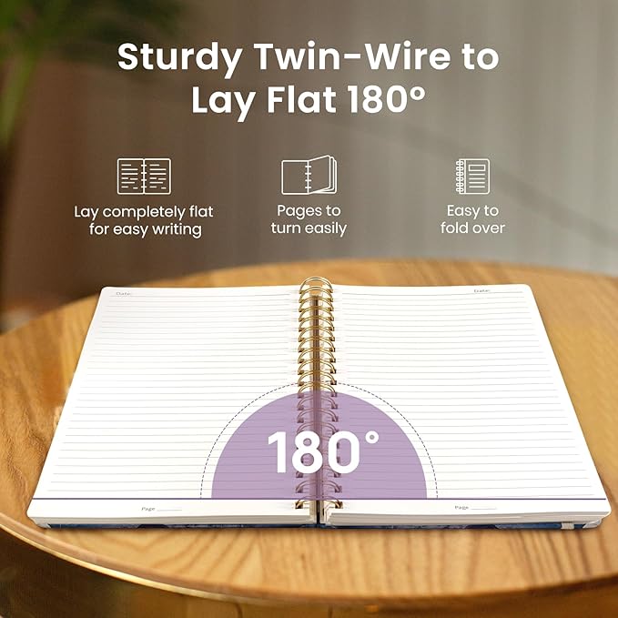 Taja Lined Spiral Notebook Journal for Work, 300 Pages Thick B5 (7.1"x10") College Ruled Journal for Women & Writing, Hardcover Notebook for Note Taking, Perfect for Office Home School, Distant Peak