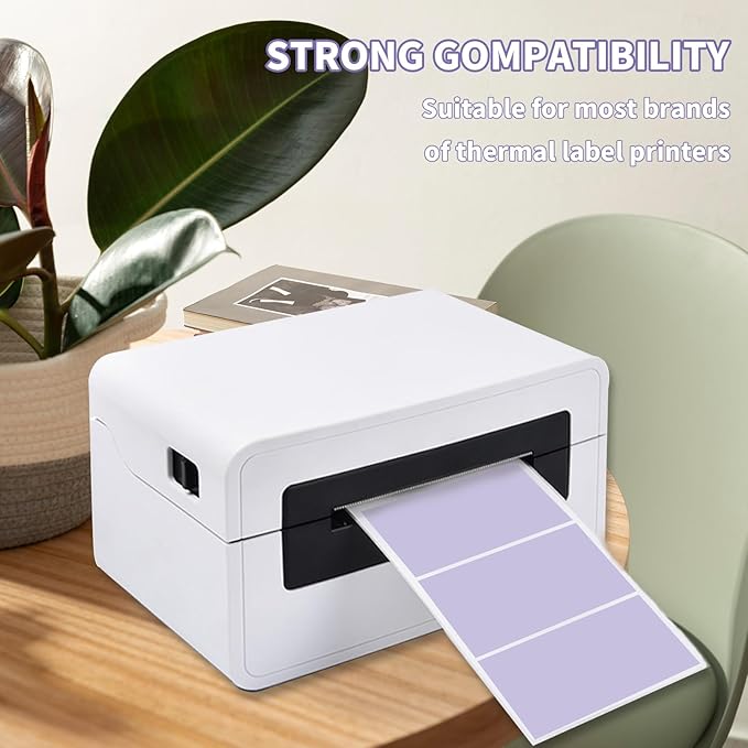Starboling 2.25" x 1.25" Purple Direct Thermal Labels,Self-Adhesive Printer Label for Address,Logo,Shipping,Barcodes,QR Code