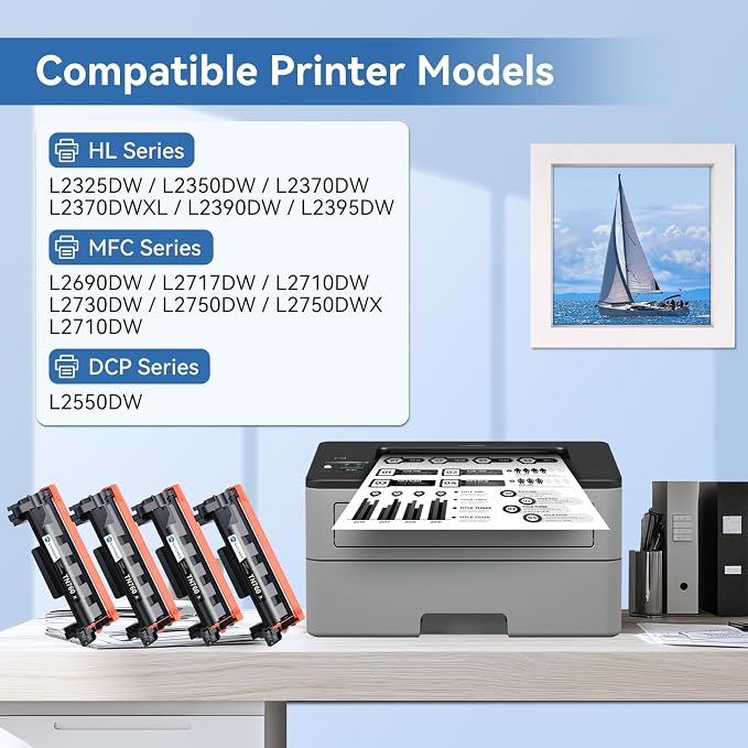 MYTONER TN760 Toner Compatible for Brother TN-760 L2690DW L2710DW Printer | TN730/760 Black High Yield Toner Cartridge for MFC-L2690DW MFC-L2717DW HL-L2350DW HL-L2395DW L2750DW 4-Pack for home office