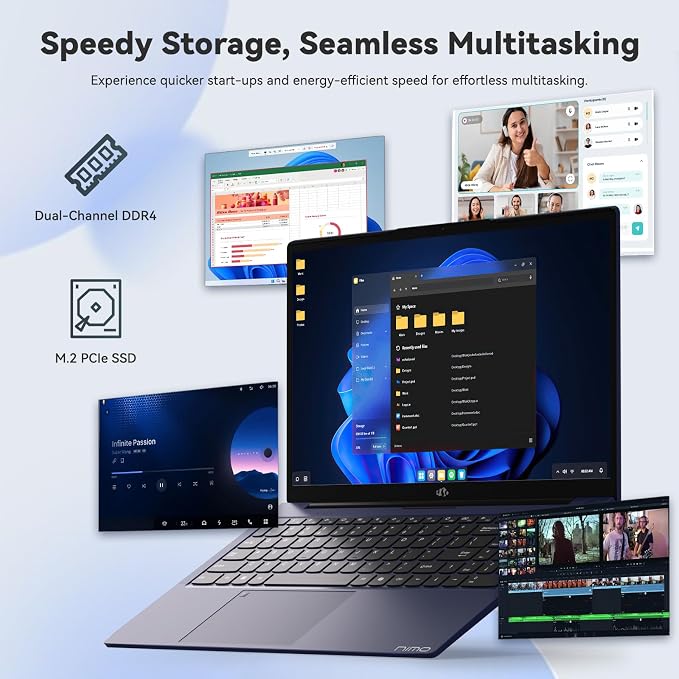 NIMO 15.6" FHD IPS Laptop, Core i3-1215U 6-Core Up to 4.4GHz (Beats R5 7520U), 16GB RAM 512GB SSD, Wi-Fi 6, Backlit Keyboard, Fingerprint Reader, 65W Type-C Charging, Student & Business Notebook