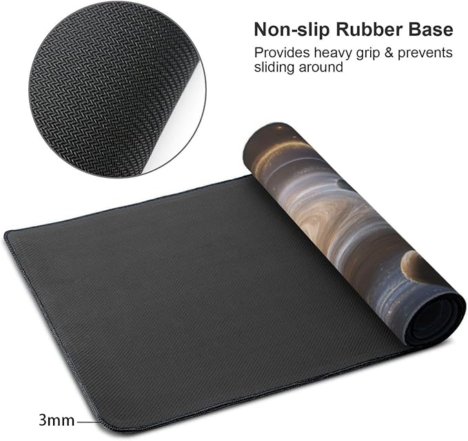 XXL Gaming Mouse Pad 35.4x15.7 Inch, Large Extended Desk Mat | Galaxy Space Design, Non-Slip Rubber Base, Water-Resistant Surface and Stitched Edges for Gaming, Office & Home