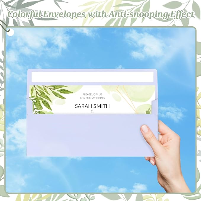 Mulbozy 200 Pcs #10 Business Envelopes, Self Seal Standard Envelopes, Windowless Business Mailing Envelopes for Office Checks Letters Invoices Statements, Size 4-1/8 x 9-1/2 inch (Light Purple)