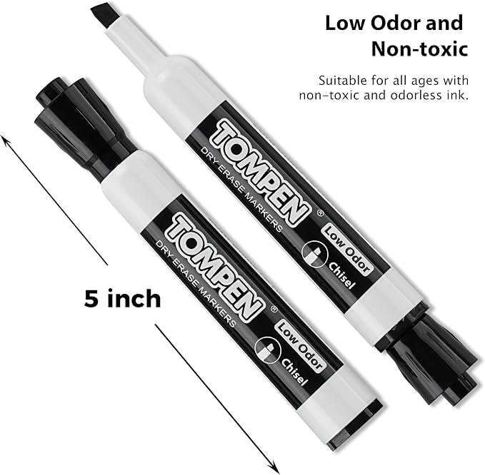 Dry Erase Markers Black 120 Count,Chisel Tip Whiteboard Markers for Adults Teachers Gifts-Non-Toxic Low Odor,Bulk for Classroom,Office,Home,Quick-Dry & Easy to Erase