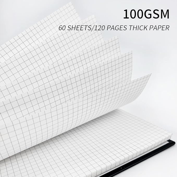 Graph Paper Notebook Spiral Notebook 8.5" x 11"-4 Pack Grid Paper Notebook Graph notebook Engineering notebook 120 Pages 100 GSM Thick Graphing Paper Notebook Hardcover Journal for School, | 4 Pack Grid Paper Notebook Graph notebook Engineering noteboo...