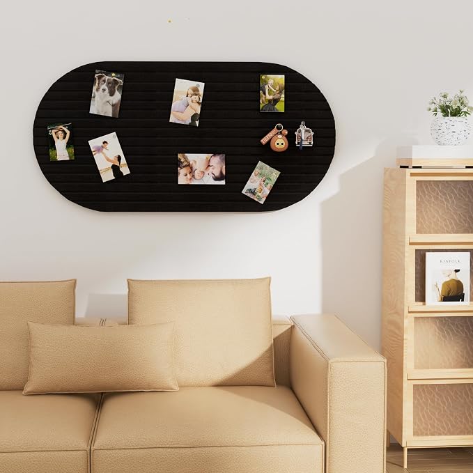Felt Bulletin Board 47" x 24", Cork Board Alternative with 30 Push Pins | 4 Customizable Modular Decorative Felt Pin Board, Vision Board for Office Home Bedroom Wall Decor, Photo Picture Display