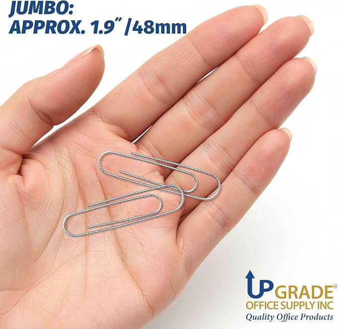 Upgrade Office Supply Jumbo Paper Clips, 300 Count, 3 Boxes of 100, Made in USA