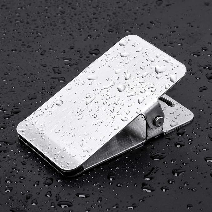 Large Chip Bag Clips with Anti-Slip Rubber,BURLIHOME All-Purpose Stainless Steel Heavy Duty Air Tight Seal Food Bags File Paper Photos Clamps for Home/Office/Kitchen Supply,10Pcs(Silver) | Firm Grip for Doc/Photo/Sheet,Smooth Edge,Upright Memo Holder,M...