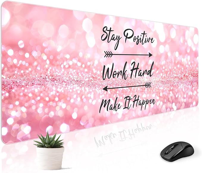 Mousepad Desk Mat Gaming Large Keyboard Cute Office Desktop Computer Laptop Quotes XXL Long Giant Big Kawaii Aesthetic Girly Pretty Design Women Girl Gamer Oversized Wide 30x12'' Mousepad