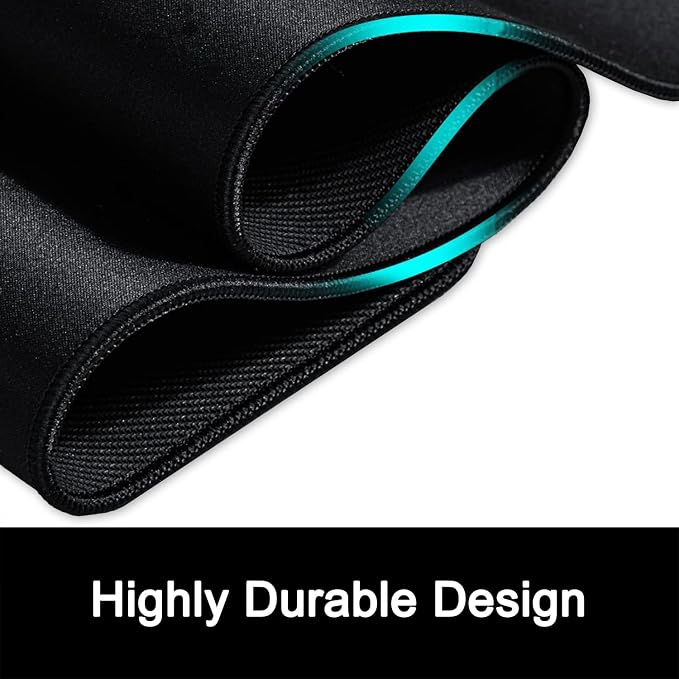 ITNRSIIET 2 Pack Mouse Pad with Stitched Edge Premium Textured Square Mouse Mat Washable Non-Slip Rubber Base Smooth Precise Operation Desktop Protection Mat, 10.2×8.3×0.12 inches, Black