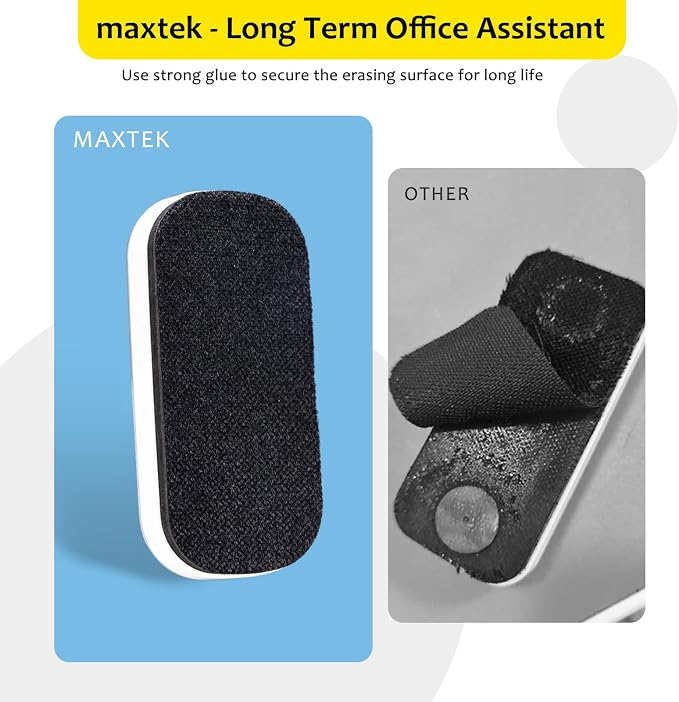 maxtek Magnetic Dry Erase Eraser, 8 Pack, Gray | White Board Erasers, Glass Whiteboard Eraser, Office and School Classroom Supplies