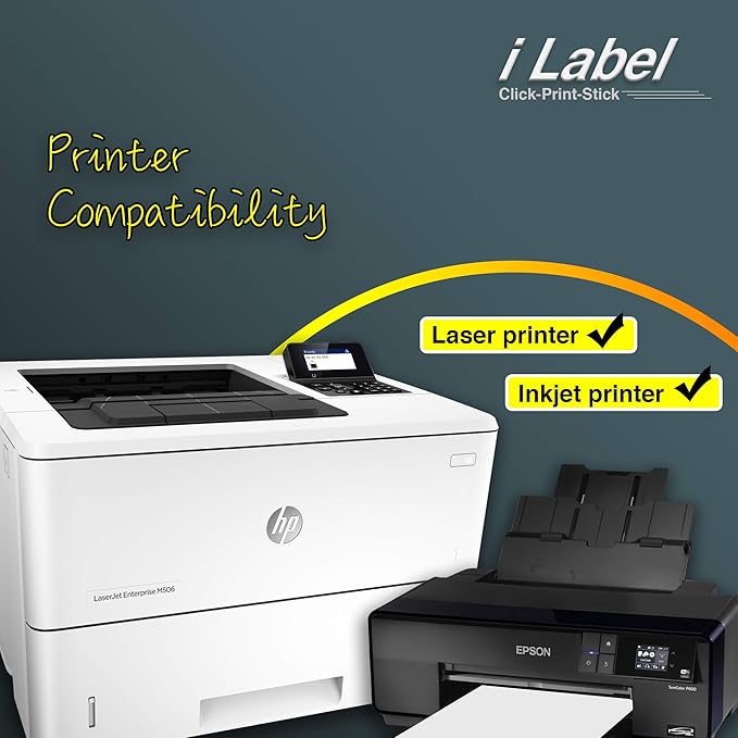 8.5" x 5.5" Half Sheet Self Adhesive Sticker Paper Shipping Labels for Laser & Inkjet Printers[100 Sheets,200 Labels]