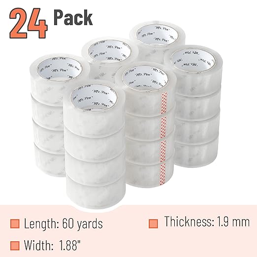 Mr. Pen- Packing Tape, 24 Pack, 2” Wide, 60 Yards, Shipping Tape, Packaging Tape, Clear Packing Tape Bulk