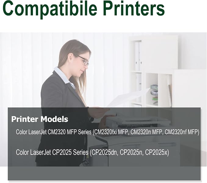 304A Toner Cartridges 4-Pack Replacement for HP 304A CP2025 CM2320 | Works with HP Color Laser CP2025,CM2320fxi MFP,CM2320nf MFP,CM2320n MFP; CP2025dn,CP2025n Printers Black,Cyan,Magenta,Yellow