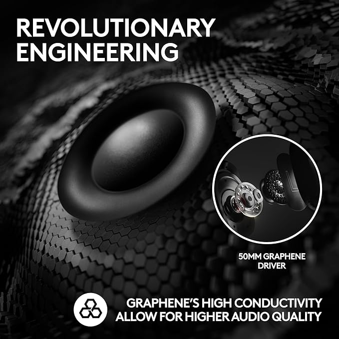 Logitech G PRO X 2 Lightspeed Wireless Gaming Headset, Detachable Boom Mic, 50mm Graphene Drivers, DTS:X Headphone 2.0—7.1 Surround, Bluetooth/USB/3.5mm Aux, for PC, PS5, PS4, Nintendo Switch - Black
