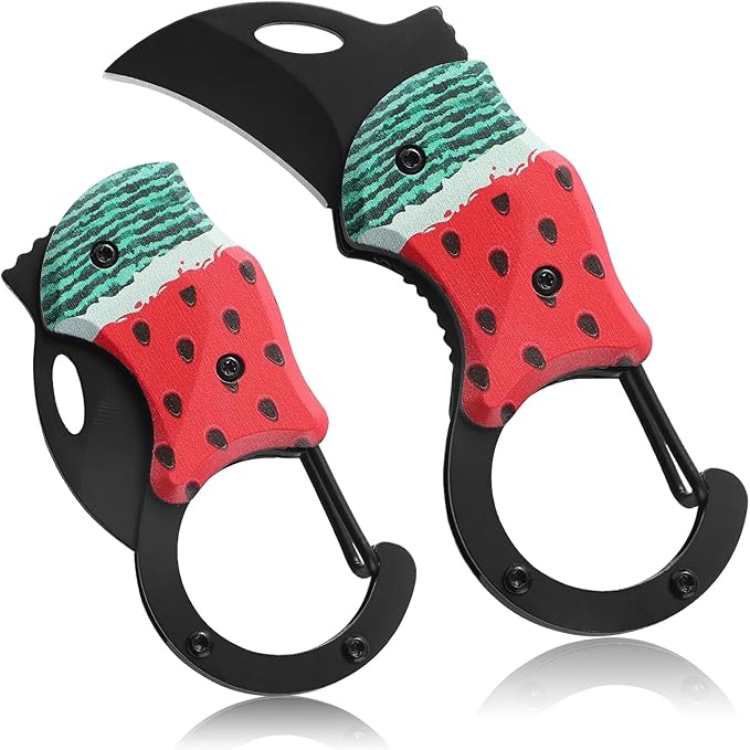 Small Pocket Knife for Women Men,Cute Folding Knife Box Cutter，Mini EDC Knives for Everyday Carry,Folding Utility Knife with Unique Watermelon Design,Ideal Gifts for Men and Women