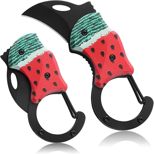 Small Pocket Knife for Women Men,Cute Folding Knife Box Cutter，Mini EDC Knives for Everyday Carry,Folding Utility Knife with Unique Watermelon Design,Ideal Gifts for Men and Women