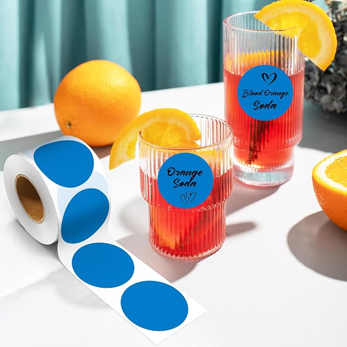 PARLAIM 2 Inch Round Adhesive Color-Code Dot Stickers,4Rolls/2000 per Rolls dots Label Dispenser Box, Circle Stickers Label Inch Coding Labels (Blue)