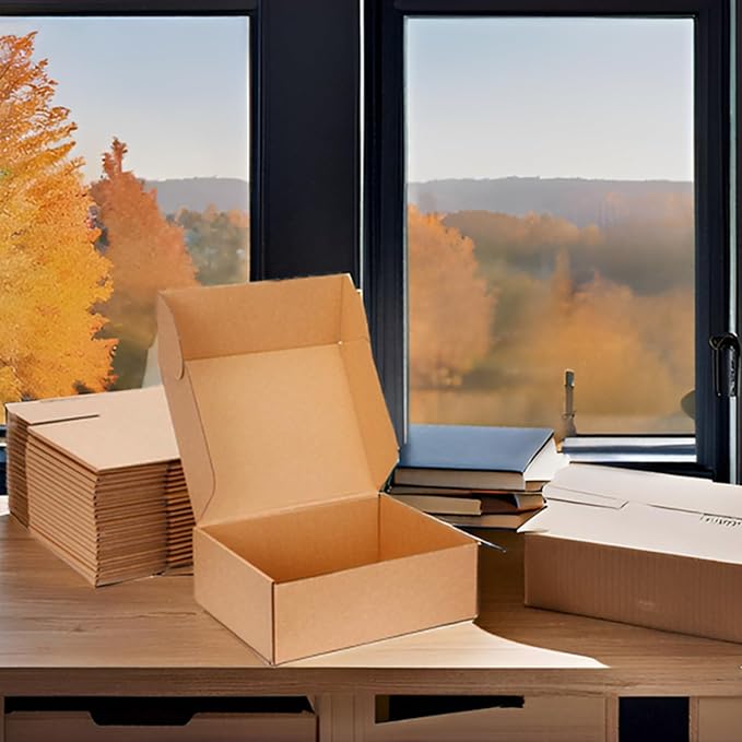 Small Shipping Boxes 9x6x4 Inches - Kraft Brown Corrugated Cardboard Boxes (20-Pack) for Mailing, Packing, Small Business & Gift Packaging - Recyclable & Sturdy