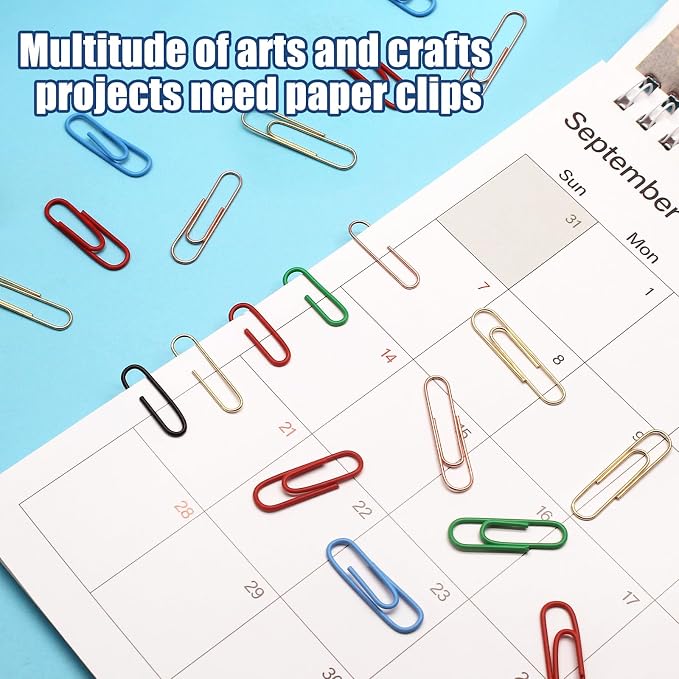 Luomorgo Green Paper Clips, 1.1 Inch (28mm), 120 Pcs Metal Paperclips | Vinyl Coated Metal, for Office, School, Home, Bookmark & Document Organizer