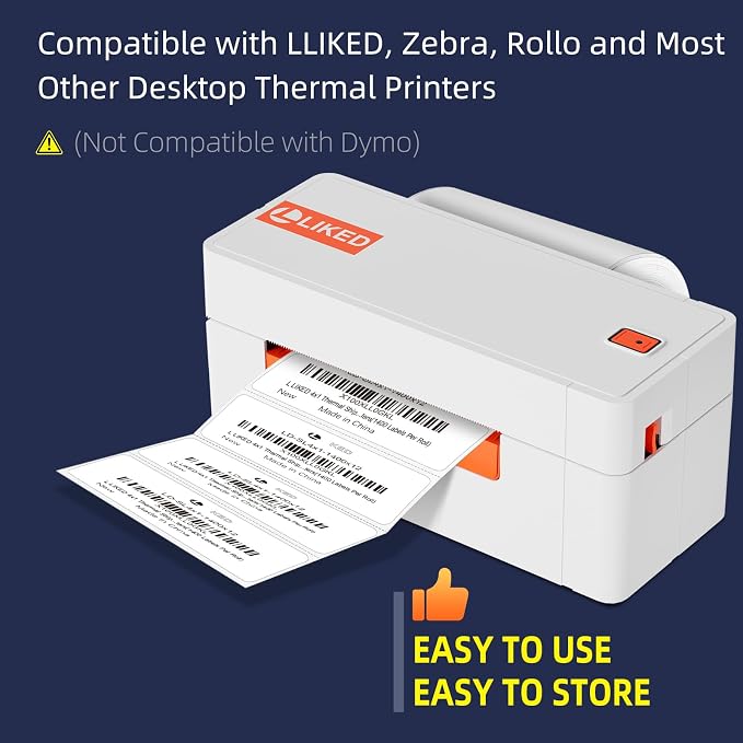 L LIKED 1400 Thermal Labels 4"x1", Permanent Adhesive Shipping Labels | BPA Free, Block Old Information, Perforated Easy-Tear, Compatible with Rollo, Zebra and Other Desktop Printers
