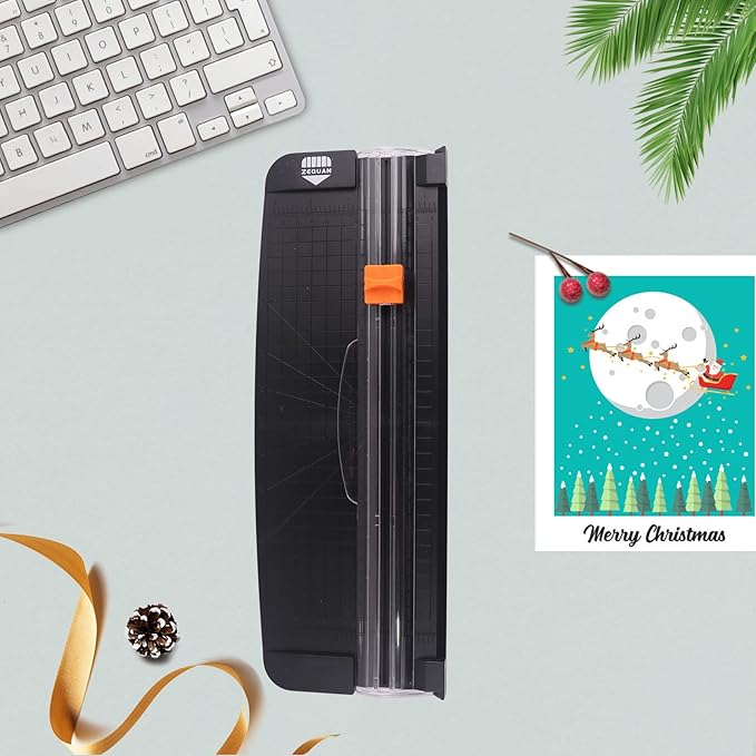 A4 Black Small Paper Trimmer, Portable Paper Cutter for Label, Origami, Card, Photo, Coupon, Scrapbook, Cardstock, Laminated Paper, and Craft Project
