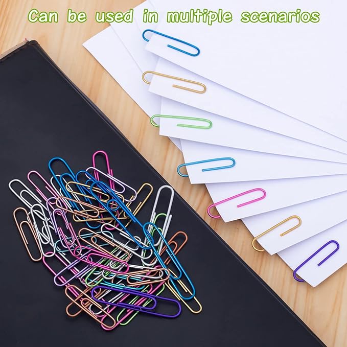 Jumbo Paper Clips,150pcs 2 Inch Large Paper Clip, Assorted Colored PaperClips for Paperwork Office School and Personal Use