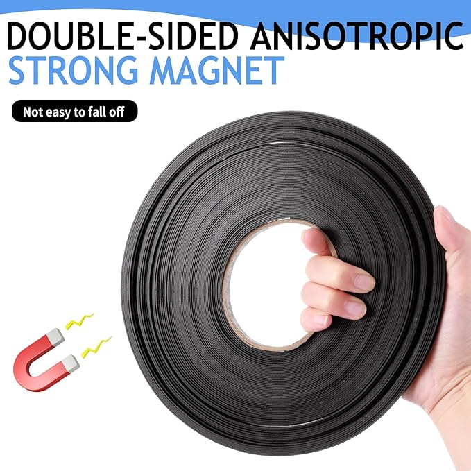Tellegloww Black Magnetic Tape Roll Thin Strips, 1/4 Inch X 100 feet Magnetic Board Dividers Whiteboard Graphic Decorative Tape Marking Line for Classroom Office Art Accessories