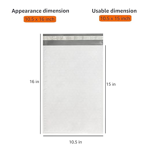 Amazon Basics Poly Bubble Self-Seal Mailers, Water-Resistant, Tear-Resistant, 10.5" x 16", White/Grey, 100-Pack