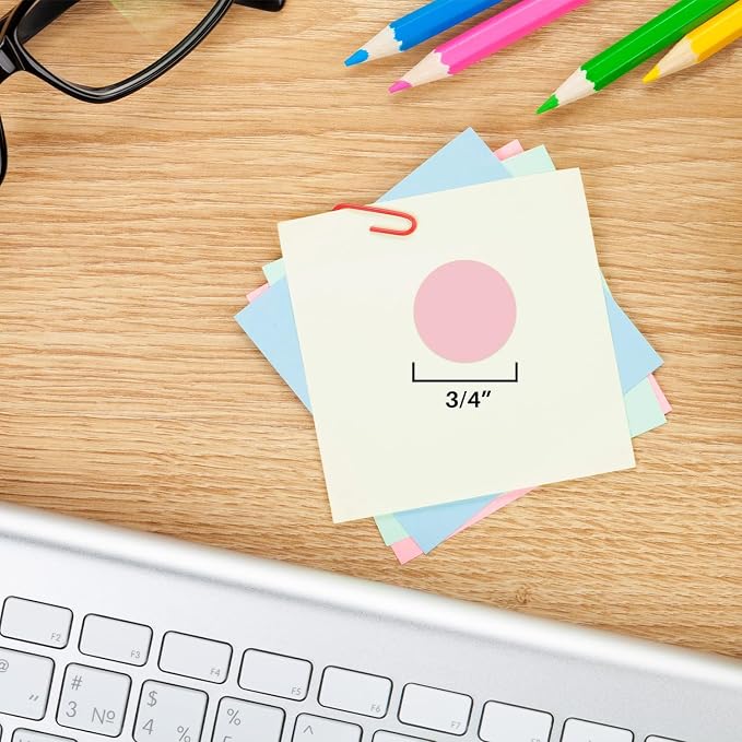 Pink Dot Stickers, 3/4 Inch, 1008/Pack | Semi-Gloss Paper Circle Labels for Offices, Retail, Classrooms, and Warehouses. Made in USA
