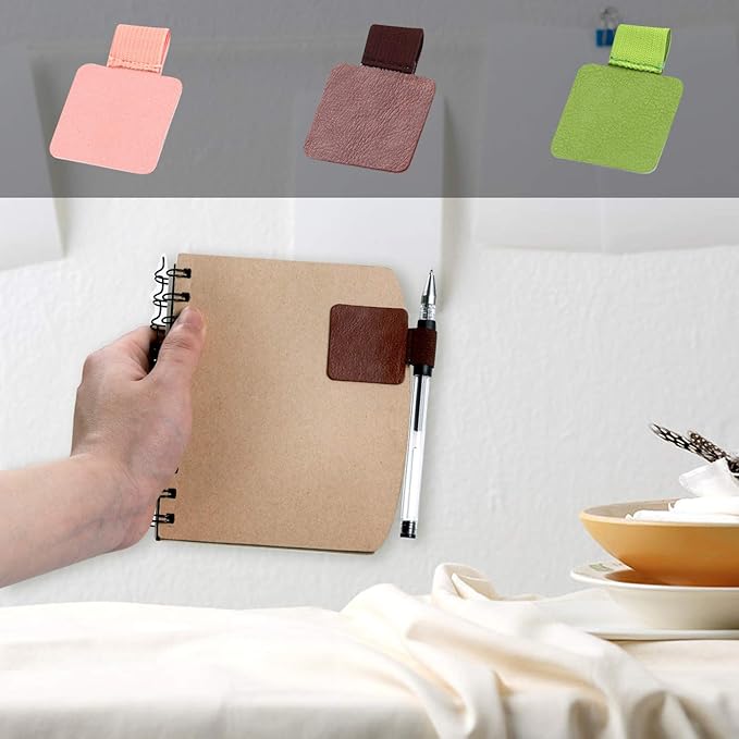 Pen Loop Holder Set, 12 Pack Self-Adhesive Pencil Holder Elastic Design for Notebooks, Journals, Calendars with 12 Colors (12 Pcs)