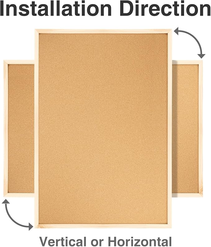 OWLKELA Cork Bulletin Board, 24" x 36",Wood Oak Frame | Decorative Hanging Pin Board, Ideal for Home Office Classroom, School and Dorm
