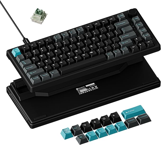 Keychron J2 HE TMR Wired Gaming Keyboard Volume Knob, 8000Hz Rapid Trigger Launcher Web with RGB Hot-Swappable Ultra-Fast Lime Magnetic Switch, Non-Shine-Through PBT for Mac Windows Linux - 75% Layout