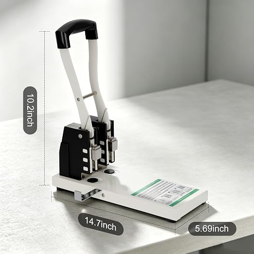 Upgraded Heavy-Duty 2-Hole Punch, One-Click Replaceable Blades | All-Metal Stable Frame, Ideal for High-Demand Office & School Use