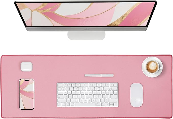 ALOANES Waterproof Mouse Pad with Durable Stitched Edge, XL Gaming Keyboard Pad, Non-Slip Rubber Base Mouse Mat, Extended Desk pad for Gamer, Office & Home, Dark Rose Mousepad 31.5"x 11.8"x 0.12"