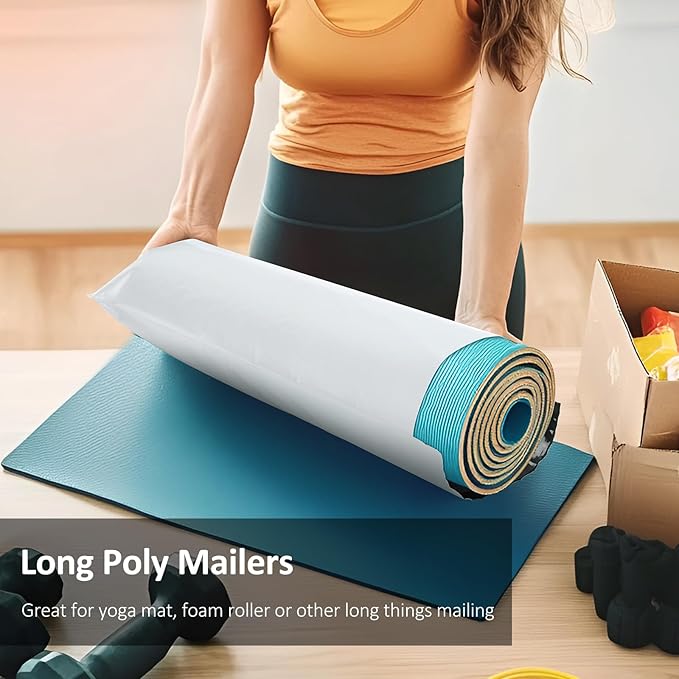 UCGOU 11.5x21 Long Poly Mailers White Shipping Bags Self-Sealing Waterproof and Tear-Proof Shipping Envelope for Small Business Envelopes Bag for Unique Items Long Mailers Poly Bags 50 Pack