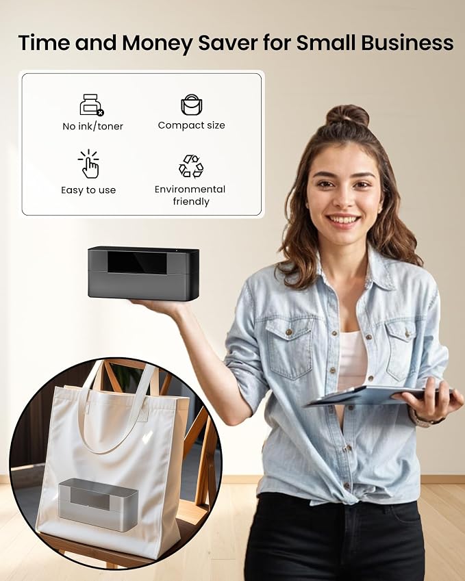Itari Bluetooth Shipping Label Printer 4x6 for Small Business | Inkless 203DPI 4x6 Thermal Printer, Bluetooth & USB, Support iOS, Android, Windows, Amazon, Shopify, USPS