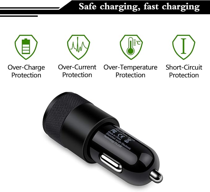 USB C Fast Car Charger,30W 3.0 PD Type C Car Adapter 2 Port USB C Car Plug Compatible for iPhone 17/16/15/14/13/12 Pro Max/11 Pro/SE/X/XR/8/7/6 Plus,Samsung Galaxy S25 S24 S23 S22 S21 S20,Pixel 9 8 7