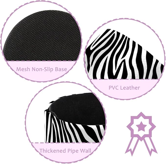 Leather Pen Holder for Desk, Zebra Print Pencil Cup Pen Organizer Makeup Brush Holder for Office Home Kids Countertop Desk Accessory Storage