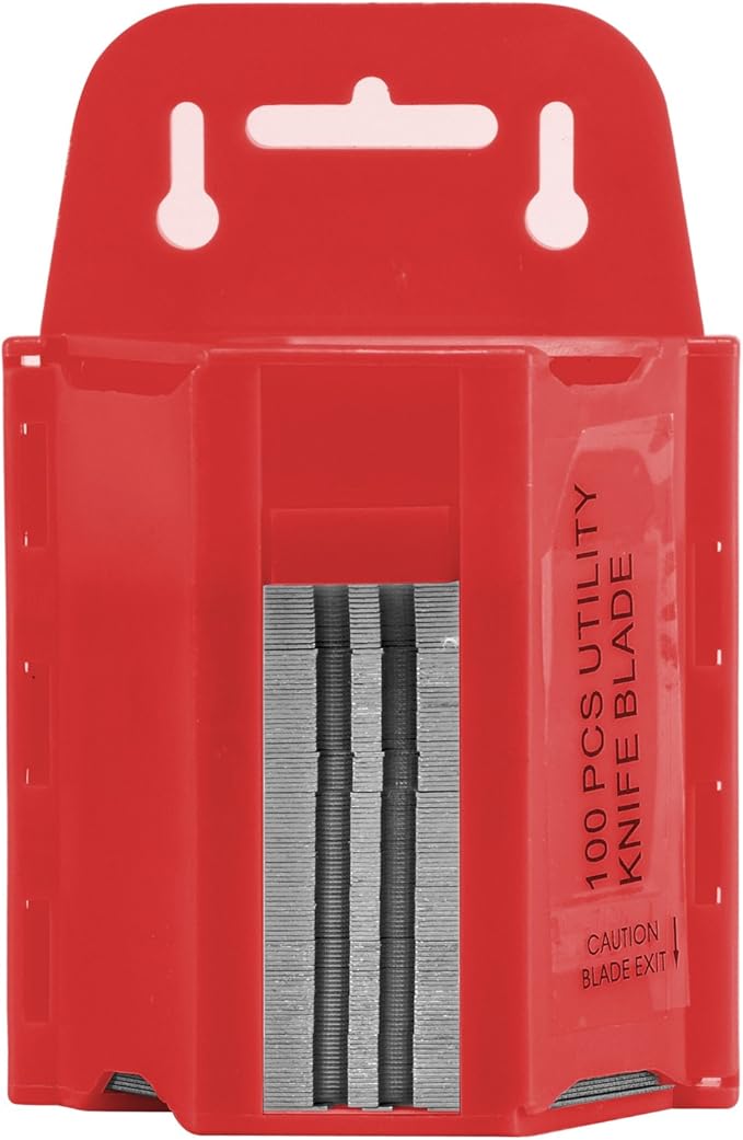 NEIKO 00512A Utility Hook Blades with Wall-Mountable Dispenser, 100 Count, SK5 Steel