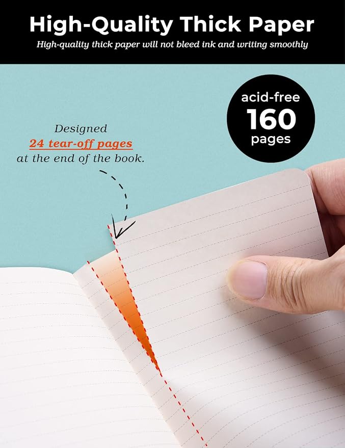 Pocket Notebook Small Notebook 2-Pack, 3.7" x 5.7" Pocket Notebooks Hardcover with Thick Lined Paper, Inner Pockets, Cover Letter Embossing Design Mini Journal Notepad Black+Brown