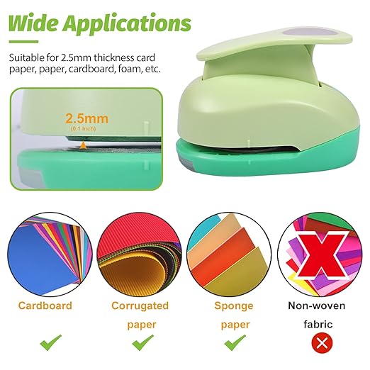 UCEC Circle Punch Craft Hole Punch for Paper Crafting, 5 Different Size Circle Cutters Hole Punches for Paper Crafts, Cardstock, Gift Wrapping, Cards, Scrapbooks 3/8 5/8 1 1.5 2 Inch Round Puncher Set