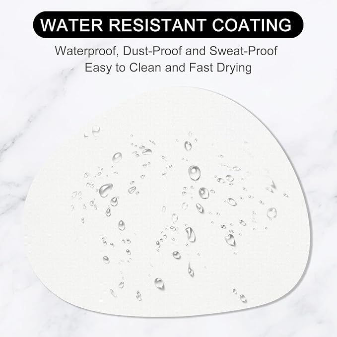 Hsurbtra Mouse Pad, Premium-Textured Small Oval Mousepad 8.7 x 7.1 Inch White, Thick 3 mm Anti-Slip Waterproof Rubber Pretty Cute Computer Mat for Office Home Gaming Laptop Men Women Kids